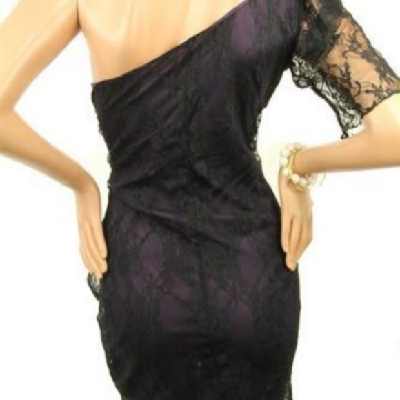 Sexy and Sleek Purple Spanish Lace Dress - Picture 3 of 4